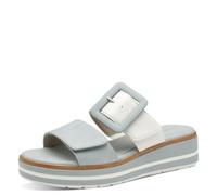 Jana Damen Pantoletten mit Schnalle Vegan, Blau (White/Sky), 39 EU