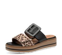 Jana Shoes Pantoletten Damen mit Schnalle, Vegan, Leopard Mehrfarbig, Größe 38