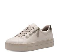 Jana Damen Plateau Sneaker mit Reißverschluss Vegan, Beige (Ivory), 36 EU