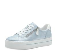 Jana Damen Plateau Sneaker mit Reißverschluss Vegan, Blau (Sky Metallic), 37 EU
