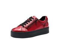 Jana Damen Plateau Sneaker mit Reißverschluss Vegan, Rot (Fire Patent), 36 EU