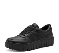 Jana Damen Plateau Sneaker mit Reißverschluss Vegan, Schwarz (Black Uni), 37 EU