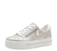 Jana Damen Plateau Sneaker mit Reißverschluss Vegan, Silber (Silver), 40 EU