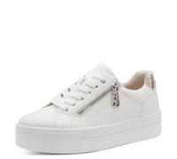 Jana Damen Plateau Sneaker mit Reißverschluss Vegan, weiß (White), 37 EU
