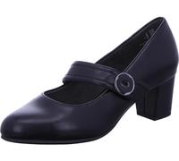 Jana Damen Pumps mit Riemen Elegant Kleiner Absatz Weite H Mehrweite, Schwarz (Black), 39 EU