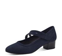 Jana Damen Pumps mit Riemen Kleiner Absatz Vegan, Blau (Ocean), 42 EU