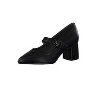 Jana Damen Pumps mit Riemen Lack Spitz Weite H Mehrweite, Schwarz (Black), 40 EU