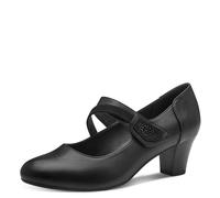 Jana Damen Pumps mit Riemen Mary Jane Vegan, Black Nappa, 40