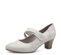 Jana Damen Pumps mit Riemen Mary Jane Vegan, Mehrfarbig (Beige/Gold), 42 EU