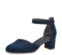 Jana Damen Pumps mit Riemen mit Glitzersteinen Vegan, Blau (Navy), 36 EU