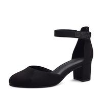 Jana Damen Pumps mit Riemen mit Glitzersteinen Vegan, Schwarz (Black), 39 EU