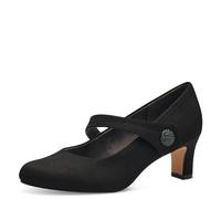 Jana Damen Pumps mit Riemen mit Klettverschluss Vegan, Black, 42