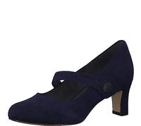 Jana Damen Pumps mit Riemen mit Klettverschluss Vegan, Blau (Dunkelblau), 36 EU