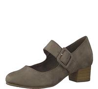Jana Damen Pumps mit Riemen mit Klettverschluss Vegan, Grau (Stone), 40 EU