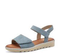 Jana Damen Sandalen flach mit Klettverschluss Vegan, Blau (Denim), 37 EU