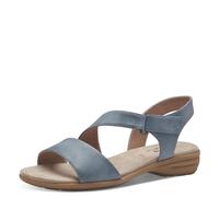 Jana Damen Sandalen flach mit Klettverschluss Vegan, Blau (Denim), 38 EU