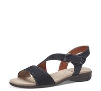 Jana Damen Sandalen flach mit Klettverschluss Vegan, Blau (Navy), 38 EU