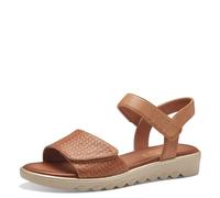 Jana Damen Sandalen flach mit Klettverschluss Vegan, Braun (Tan), 38 EU