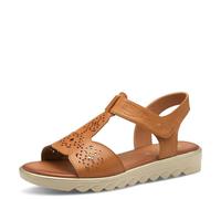 Jana Damen Sandalen flach mit Klettverschluss Vegan, Braun (Tan), 40 EU
