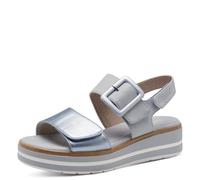 Jana Damen Sandalen flach mit Schnalle Vegan, Blau (Sky), 38 EU