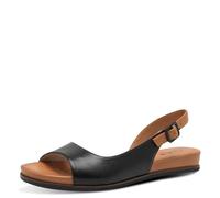 Jana Damen Sandalen flach mit verstellbarem Riemen Vegan, Schwarz (Black), 37 EU