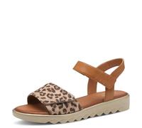 Jana Damen Sandalen flach Sommer Vegan, Mehrfarbig (Leopard), 39 EU