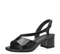 Jana Damen Sandalen mit Absatz mit verstellbarem Riemen Vegan, Schwarz (Black Patent), 38 EU
