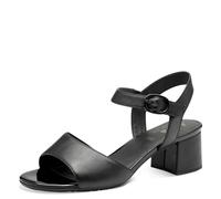 Jana Damen Sandalen mit Absatz Vegan mit Klettverschluss, Schwarz (Black), 37 EU