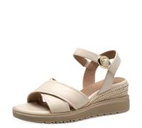 Jana Damen Sandalen mit Keilabsatz Sommer Vegan, Beige (Beige), 41 EU