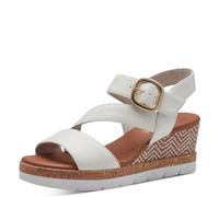 Jana Damen Sandalen mit Keilabsatz Sommer Vegan, Weiß (White), 37 EU