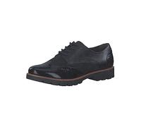 Jana Damen Schnürschuhe Oxford Lack Weite H Mehrweite, Schwarz (Black Structur), 41 EU
