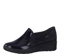 Jana Damen Slipper aus Lederimitat Flach Weite H Mehrweite, Schwarz (Black Patent), 39 EU