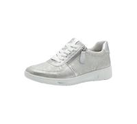 Jana Damen Sneaker flach Low Top Vegan, Silber (Silver Print), 39 EU