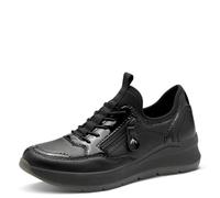 Jana Damen Sneaker flach mit Chunky-Sohle Vegan, Schwarz (Black), 38 EU