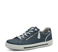 Jana Damen Sneaker flach mit Reißverschluss Vegan, Blau (Navy), 37 EU