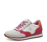 Jana Damen Sneaker flach mit Reißverschluss Vegan, Mehrfarbig (Orange/Fuxia), 37 EU