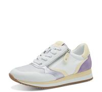 Jana Damen Sneaker flach mit Reißverschluss Vegan, Mehrfarbig (White/Lilac), 37 EU