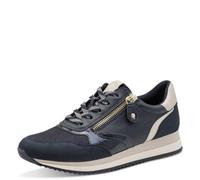 Jana Damen Sneaker flach mit Reißverschluss Vegan Navy 41