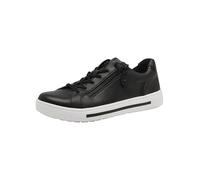 Jana Shoes Damen Sneaker Black – flach, mit Reißverschluss, vegan – Schwarz Größe 40 EU