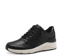 Jana Damen Sneaker flach mit Reißverschluss Vegan, Schwarz (Black/White), 37 EU