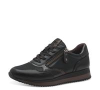 Jana Damen Sneaker flach mit Reißverschluss Vegan, Schwarz (Schwarz/Bronze), 39 EU