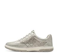 Jana Damen Sneaker flach mit Reißverschluss Vegan, Silber (Silver), 38 EU