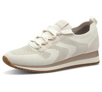 Jana Damen Sneaker flach Sportlich Vegan, Mehrfarbig (Beige/Gold), 38 EU