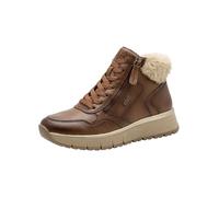 Jana Damen Sneaker hoch mit Kunstfell Vegan, Braun (Cognac), 39 EU