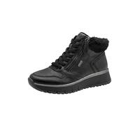 Jana Damen Sneaker hoch mit Kunstfell Vegan, Schwarz (Black), 38 EU