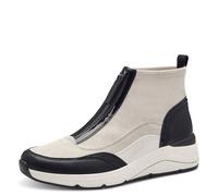Jana Damen Sneaker hoch mit Reißverschluss Vegan, Weiß (Ivory/Schwarz), 42 EU