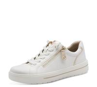 Jana Damen Low Vegan 8-23770-46 Sneaker, White/Gold, 36 EU