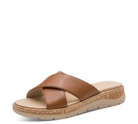 Jana Damen Softline Leather Wedge/Plat Mule 8-27701-46 Flache Sandale, Cognac, 41 EU