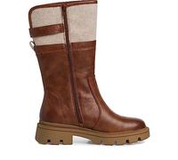 Jana Damen Stiefel ohne Absatz aus Kunstleder mit Schnalle Weite H Mehrweite, Braun (Cognac), 36 EU