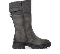 Jana Damen Stiefel ohne Absatz aus Kunstleder mit Schnalle Weite H Mehrweite, Grau (Graphite), 38 EU